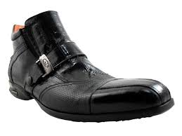 Gianfranco Butteri Men S Italian Leather Designer Eel Lizard Boots 21403 Black And Brown