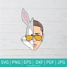 What you get • you will receive 5 high resolution png images. Bad Bunny Face Rapper Scrapbooking Svg Bad Bunny Svg El Conejo Mal