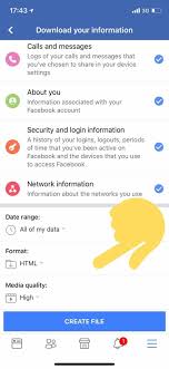 Click the options link in the bottom right corner, and then select the download command. Facebook 101 How To Download All Your Data From The Android Iphone App Smartphones Gadget Hacks