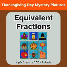 Thanksgiving math coloring sheetsif you're working on 2 digit addition, 2 digit subtraction, money, time, fractions, and place value with your 1st, 2nd, 3rd, and 4th grade classroom or home school students, you need this resource! Thanksgiving Equivalent Fractions Color By Number Math Mystery Pictures