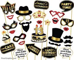 13th Birthday Photo Booth Props Free Printable 13th Birthday Photo Booth Props 13th Birthday Girl Boy Photo Birthday Photo Booths Photo Booth Props Birthday Birthday Party Props