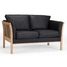 Canapé 2,5 places idyl design en cuir : Canape Fixe Confortable Design Au Meilleur Prix Canape 2 Places Design Scandinave Aya Accoudoirs Chene Inside75