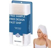Paper Stick Pointed Cotton Swab with White or Black Cotton