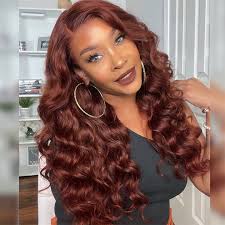 Reddish Brown Body Wave 13x4 Lace Front Wig 4x4 Lace Human Hair Wig