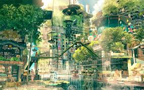 Digital art, artwork, anime, city, cityscape, anime girls, anime boys. Anime City Scenery Wallpapers Top Free Anime City Scenery Backgrounds Wallpaperaccess