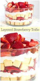 Layered Strawberry Trifle Recipe From Recipegirl Com Layered Berry Berries Strawberry Strawberr Trifle Recipe Strawberry Trifle Strawberry Dessert Recipes