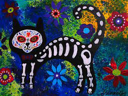 Cat day of the dead. Cat Day Of The Dead Painting By Pristine Cartera Turkus