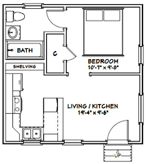 20x20 Tiny House 1 Bedroom 1 Bath 400 Sq Ft Pdf Floor Plan Instant Download Model 1b In 2020 Small House Floor Plans Tiny House Floor Plans Tiny House Layout