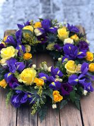Flowers are a wonderful way to let the family of the deceased know you're thinking of and supporting them during this time of grieving. Iris Yellow Rose Wreath Funeral Flowers Vanilla Blue Flowers