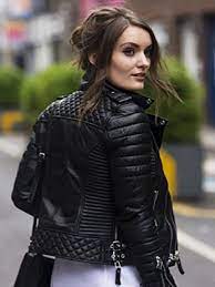 Women Diamond Quilted Leather Jacket Top Celebs Jackets Jacket Outfit Women Leather Jacket Fashion Clothes Women