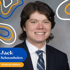 Happy Scholar Sunday! Meet Jack Schnoebelen! Jack is a sophomore studying  Integrative Biology. He is a caddie at Oak Park Country Club ⛳️ A fun fact  about Jack is that he caddied