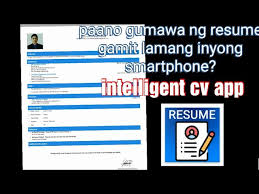 Need an external point of view to improve your chances. Paano Gumawa Ng Resume Sa Smartphone Intelligent Cv Youtube
