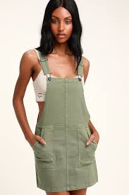 Abigail Sage Green Denim Overall Dress Denim Overall Dress Overall Dress Fashion