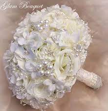 Crystal rhinestone bridal wedding bouquet bling custom bridal bouquet. Elegant Silk Hydrangea Jeweled Bouquet 399 00 Usd Jeweled Bouquet Elegant Wedding Bouquets White Bridal Bouquet