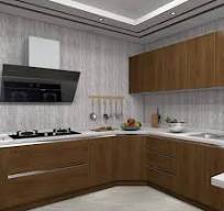 Madeira Teca personalizado plana cor moderna armário de cozinha armário de  cozinha em madeira maciça