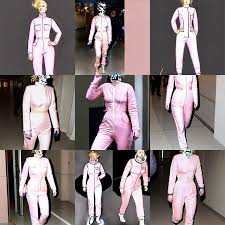Jennifer Lawrence in pastel pink spacesuit by Abigail 
