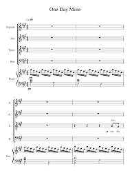 One Day More Sheet Music For Piano Soprano Tenor Alto More Instruments Mixed Quintet Musescore Com