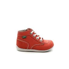 Elles sont de couleur marine et sont en cuir. Chaussures Montantes Bebe Fille Kickers Bonzip Pitshoes