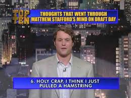 Matthew Stafford David Letterman Top 10 Youtube Lions giving away matthew stafford bobblehead for 2017 opener.