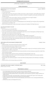 A quality assurance resume example better than 9 out of 10 other resumes. Quality Management Resume Sample Mintresume