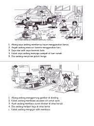 Pagi esok abang membasuh kereta. Abang Saya Sedang Memberus Tayar Menggunakan Berus