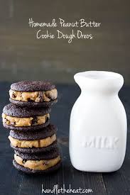 Homemade Peanut Butter Cookie Dough Oreos Handle The Heat Homemade Peanut Butter Cookies Homemade Peanut Butter Peanut Butter Cookie Dough