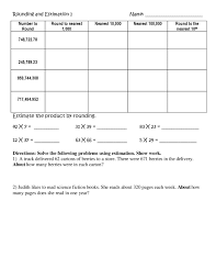 These Five Worksheets On Rounding And Estimation Involve Rounding Decimals To Diffe Free Printable Math Worksheets Word Problem Worksheets 5th Grade Worksheets