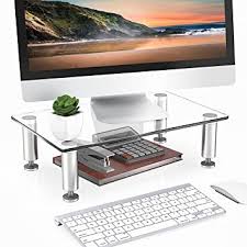 Top picks related reviews newsletter. Fitueyes Clear Monitor Stand Height Adjustable Computer Monitor Riser Glass Desktop Stand For Pc Laptop Printer Tv Screen Home Office Supplies Desk Organization Dt103801gc Amazon Ca Office Products