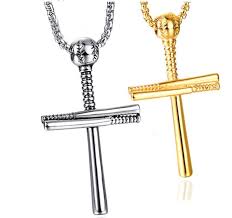 This is an inspirational engraved baseball cross necklace. Wholesale Baseball Bat Cross Pendant Necklace Gold Silver Black Color Stainless Steel Baseball Cross Pendant Necklace For Women Men Hiphop Link Jewelry Silver Pendants From Timkong 2 12 Dhgate Com