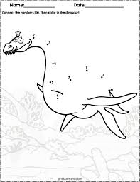 Dinosaur Dot To Dot 1 10 Kindergarten Worksheets Kindergarten Worksheets Printable Dinosaur Worksheets