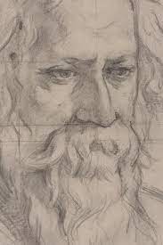 Atul Bose Portrait Of Rabindranath Tagore Pencil On Paper 38 X 26 8 Cm Indian Art Paintings Art Portrait Sketches