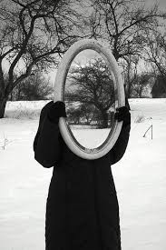 Artistic Black And White Mirror Photography Woman Holding Mirror In Winter Landscape White Photography Art Photography Mirror Reflection