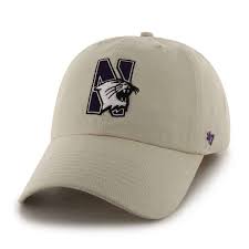 Northwestern University Wildcats 47 Brand Almond Fitted Franchise Hat With N Cat Design