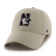 northwestern university wildcats 47 brand almond fitted franchise hat with n cat design