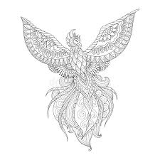50 state birds and flowers (design originals) from alabama's camellia to wyoming's meadowlark with 24 removable cards, common & scientific names, and 12 inspiring examples. Zendoodle Design Of Phoenix Bird For Tattoo T Shirt Design Adult Coloring Book Page And Other Design Element Stock Vector Stock Vector Illustration Of Feather Creatures 88795537