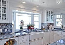 Beach House California Dreamin In Ocean Blue White Blue Granite Countertops Blue Countertops Kitchen Remodel