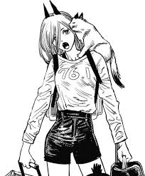 The cats are portrayed by puppets. Power With A Cat By Euphoriart Redbubble Chainsaw Man Chainsaw Chainsaw Man Manga