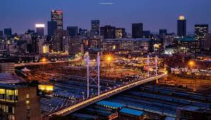 Antbosman In The Foreground The Iconic Mandela Bridge With Some Friday Night Traffic The Background The Ma Johannesburg Skyline Skyline San Francisco Skyline