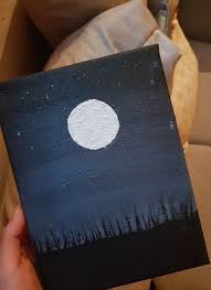 A Full Moon Night Moon Painting Star Painting Easy Paintings