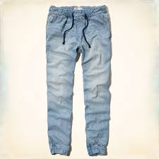 Guys Hollister Denim Jogger Pants Guys Jeans Bottoms