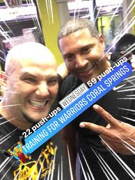 Amazing morning at @i.o.w.c watching my man Richie! Jordan has helped  Richie get into the gym and step