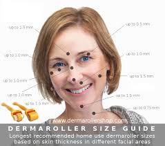 dermaroller size guide based on facial skin thickness