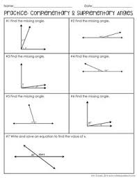Complementary And Supplementary Angles Notes Supplementary Angles Angles Worksheet Angles