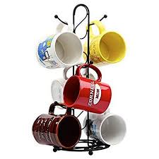 Metal Coffee Cup Holder Kitchen Coffee Mug Tree Countertop Tea Cups Holder Stand Black Walmart Com Coffee Mug Holder Mug Holder Coffee Cup Storage