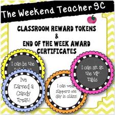 Classroom Reward Tokens End Of The Week Awards Classroom Rewards Classroom Classroom Behavior