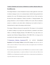 An edition of the merchant shipping ordinance 1952: Doc Tonnage Of Limitation And Measures Of Limitation In Maritime Shipping Industry For Adrian Yeap Academia Edu