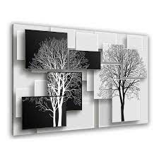 Le thème noir et blanc dans l'intérieur moderne. Hxa Deco Impression Sur Toile Decoration Murale Tableau Moderne Tableau Graphique Arbres Sur Fonds Noir Et Blanc 80x50 Cm Cdiscount Maison