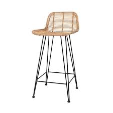 Bar stools set of 2 counter height nordic bar stools simple style restaurant cafe back high back stools iron rattan wicker high back chair, black metal legs boho bar stools (height 65cm (25.6inch)) 3.9 out of 5 stars. Rattan Bar Stool Natural Woven Bar Chair Buy Bar Stool Bar Chair Rattan Chair Product On Alibaba Com