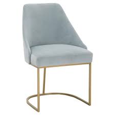 You'll find new or used products in blue velvet chairs on ebay. Patricia Modern Brushed Gold Blue Velvet Upholstered Dining Side Chair Set Of 2 Kathy Kuo Home