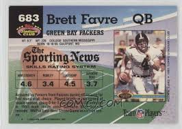 Brett favre 1991 topps stadium club rookie card rc #94 green bay packers. 1992 Topps Stadium Club Base 683 Brett Favre